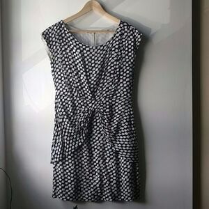 Modcloth TULLE Geo Print Rayon XS Dress Navy White